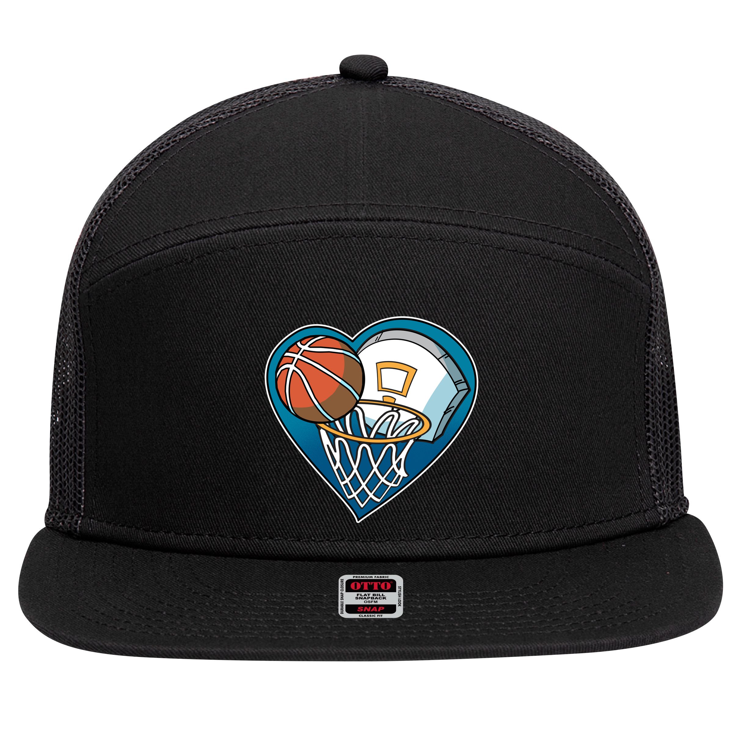 Love Of Baskeball 7 Panel Mesh Trucker Snapback Hat