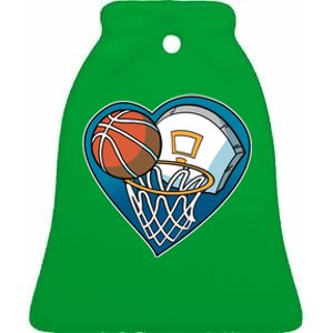 Love Of Baskeball Ceramic Bell Ornament