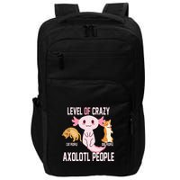 Level Of Crazy Axolotl People Impact Tech Backpack