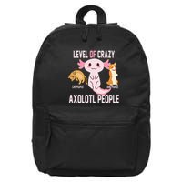 Level Of Crazy Axolotl People 16 in Basic Backpack