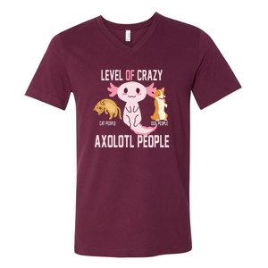 Level Of Crazy Axolotl People V-Neck T-Shirt