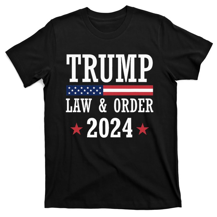 Law & Order Cops For Trump 2024 Police Thin Blue Line T-Shirt