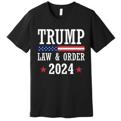 Law & Order Cops For Trump 2024 Police Thin Blue Line Premium T-Shirt