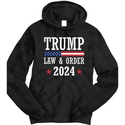 Law & Order Cops For Trump 2024 Police Thin Blue Line Tie Dye Hoodie