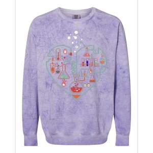 Love Of Chemistry Heart Colorblast Crewneck Sweatshirt