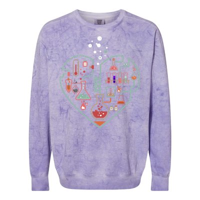 Love Of Chemistry Heart Colorblast Crewneck Sweatshirt