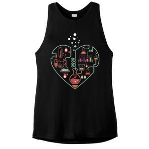 Love Of Chemistry Heart Ladies PosiCharge Tri-Blend Wicking Tank