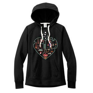 Love Of Chemistry Heart Women's Fleece Hoodie