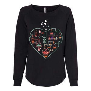 Love Of Chemistry Heart Womens California Wash Sweatshirt