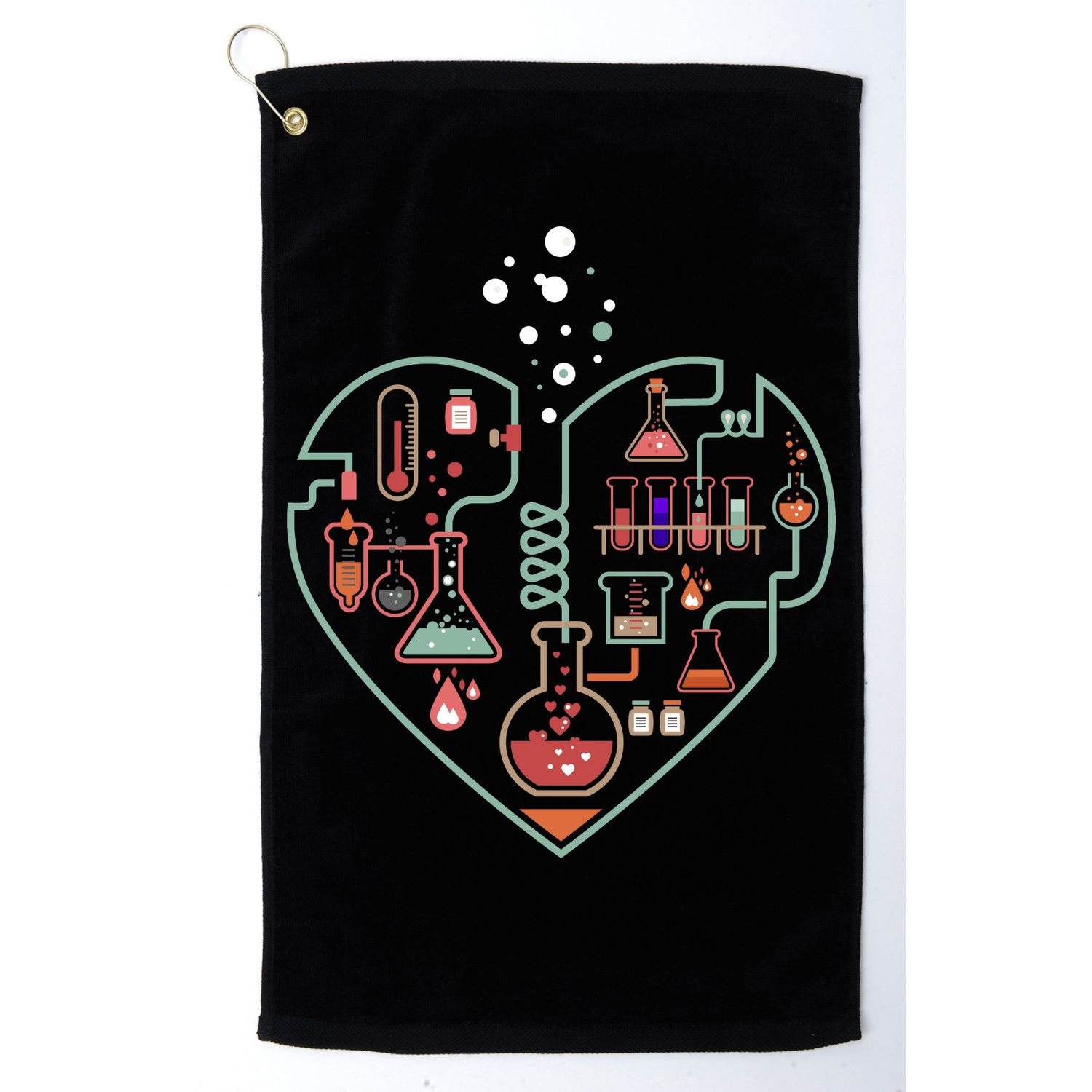 Love Of Chemistry Heart Golf Towel