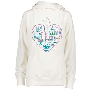 Love Of Chemistry Heart Womens Funnel Neck Pullover Hood