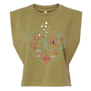 Love Of Chemistry Heart Garment-Dyed Women's Muscle Tee