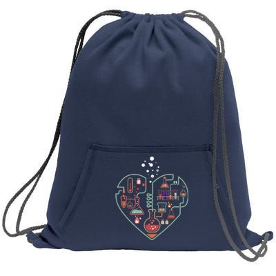 Love Of Chemistry Heart Sweatshirt Cinch Pack Bag