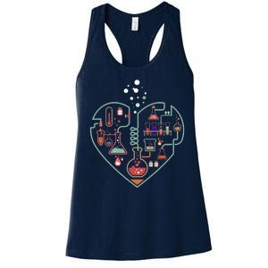 Love Of Chemistry Heart Women's Racerback Tank