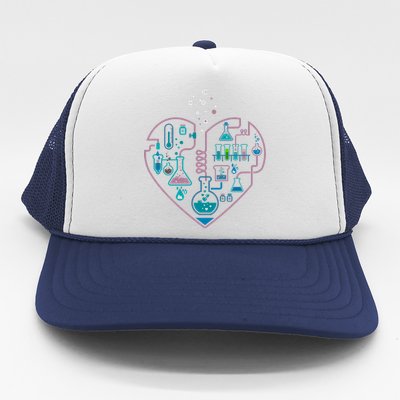 Love Of Chemistry Heart Trucker Hat