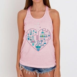 Love Of Chemistry Heart Women's Knotted Racerback Tank