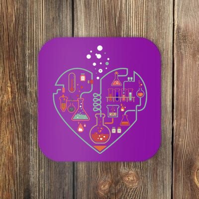 Love Of Chemistry Heart Coaster