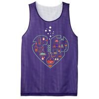 Love Of Chemistry Heart Mesh Reversible Basketball Jersey Tank