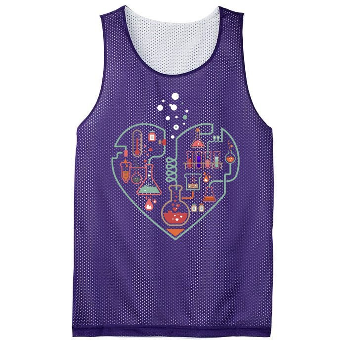 Love Of Chemistry Heart Mesh Reversible Basketball Jersey Tank