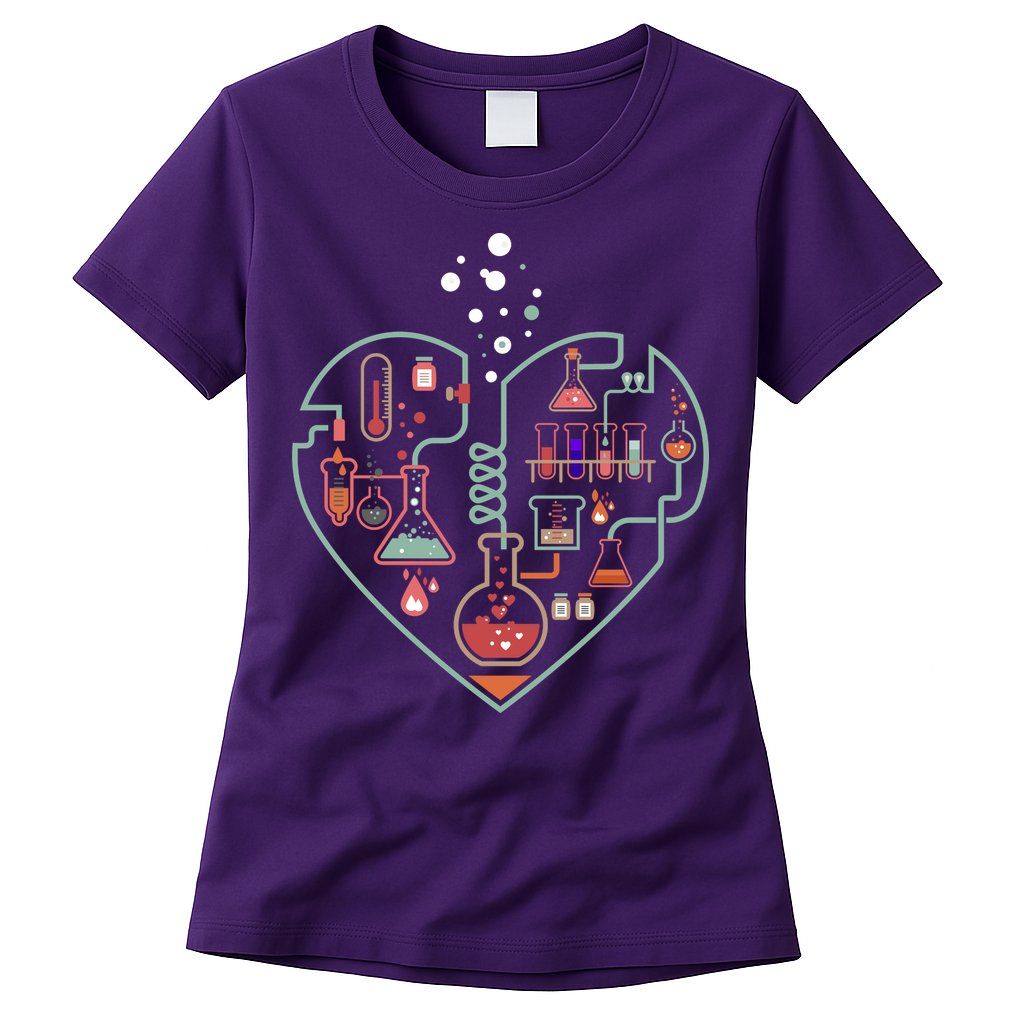 Love Of Chemistry Heart Womens T-Shirt