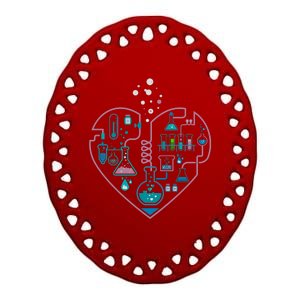 Love Of Chemistry Heart Ceramic Oval Ornament