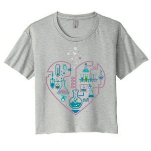 Love Of Chemistry Heart Women's Crop Top Tee