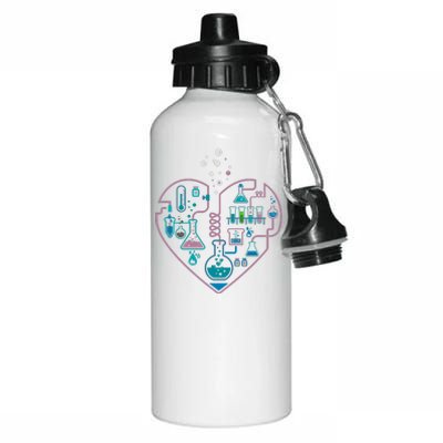 Love Of Chemistry Heart Aluminum Water Bottle