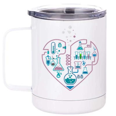 Love Of Chemistry Heart 12 oz Stainless Steel Tumbler Cup