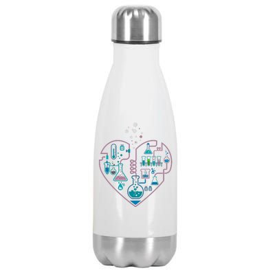 Love Of Chemistry Heart Stainless Steel Insulated Water Bottle