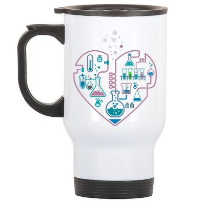 Love Of Chemistry Heart Stainless Steel Travel Mug