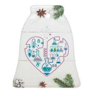 Love Of Chemistry Heart Ceramic Bell Ornament