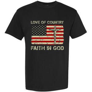 Love Of Country Faith In God Christian Patriotic Garment-Dyed Heavyweight T-Shirt