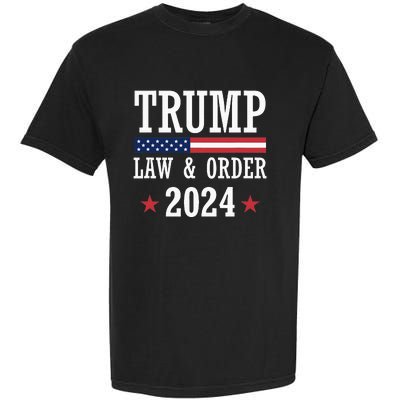 Law & Order Cops For Trump 2024 Police Thin Blue Line Garment-Dyed Heavyweight T-Shirt