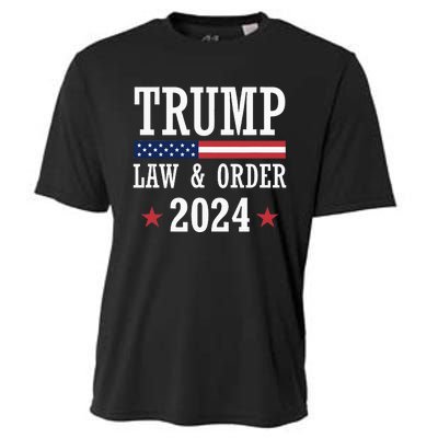 Law & Order Cops For Trump 2024 Police Thin Blue Line Cooling Performance Crew T-Shirt