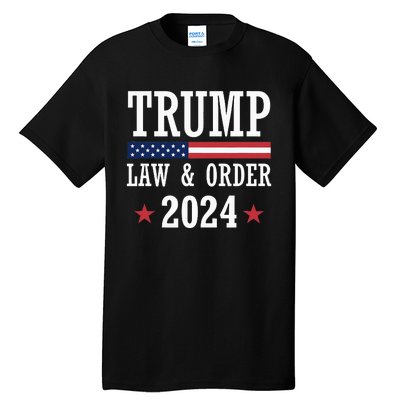 Law & Order Cops For Trump 2024 Police Thin Blue Line Tall T-Shirt