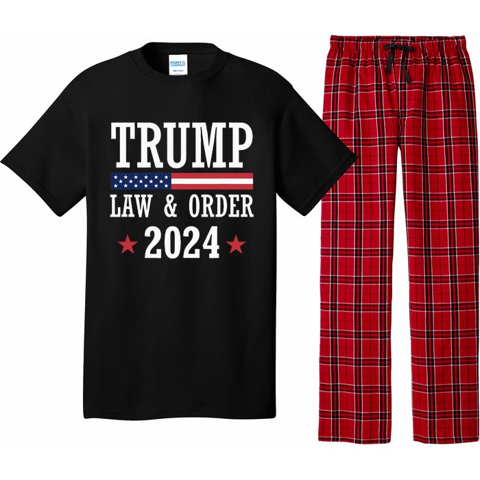 Law & Order Cops For Trump 2024 Police Thin Blue Line Pajama Set