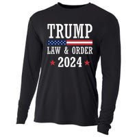 Law & Order Cops For Trump 2024 Police Thin Blue Line Cooling Performance Long Sleeve Crew