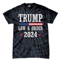 Law & Order Cops For Trump 2024 Police Thin Blue Line Tie-Dye T-Shirt