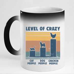 Level Of Crazy Chicken Lover Funny 11oz Black Color Changing Mug