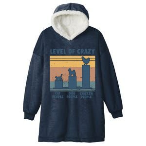 Level Of Crazy Chicken Lover Funny Hooded Wearable Blanket