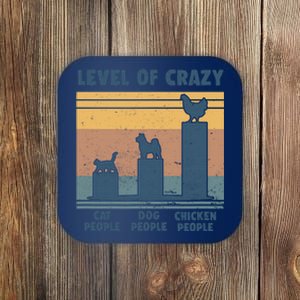 Level Of Crazy Chicken Lover Funny Coaster