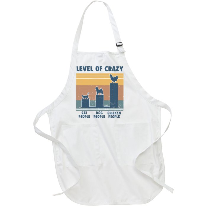 Level Of Crazy Chicken Lover Funny Full-Length Apron With Pockets