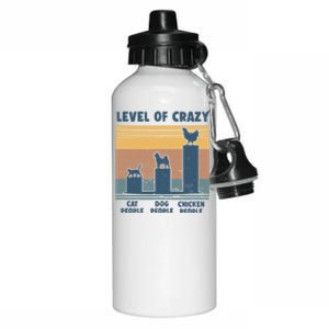 Level Of Crazy Chicken Lover Funny Aluminum Water Bottle