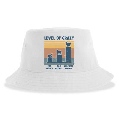 Level Of Crazy Chicken Lover Funny Sustainable Bucket Hat