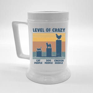 Level Of Crazy Chicken Lover Funny Beer Stein