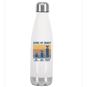 Level Of Crazy Chicken Lover Funny Stainless Steel Insulated Water Bottle