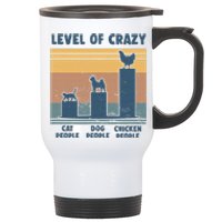 Level Of Crazy Chicken Lover Funny Stainless Steel Travel Mug