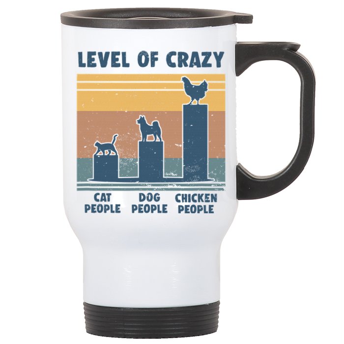 Level Of Crazy Chicken Lover Funny Stainless Steel Travel Mug