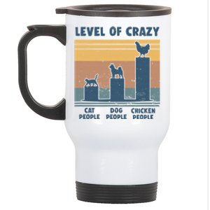 Level Of Crazy Chicken Lover Funny Stainless Steel Travel Mug