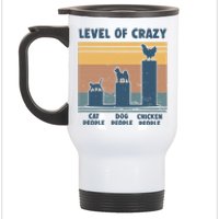 Level Of Crazy Chicken Lover Funny Stainless Steel Travel Mug